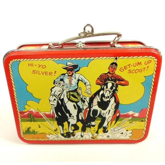 Vintage 1997 Hallmark Keepsake Ornament The Lone Ranger Lunchbox Tin with Box - Picture 3 of 6